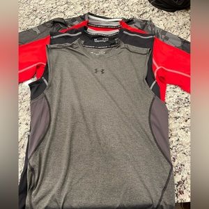 Lot of XL compression tops.  2 short sleeves and 3 sleeveless. All brand NWOT